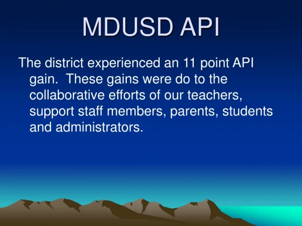 MDUSD API
