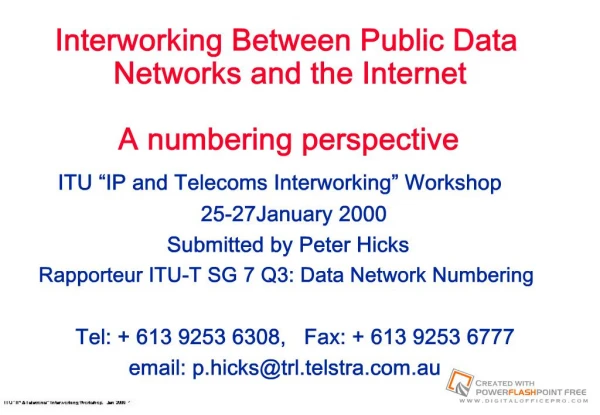 Interworking Between Public Data Networks and the Internet