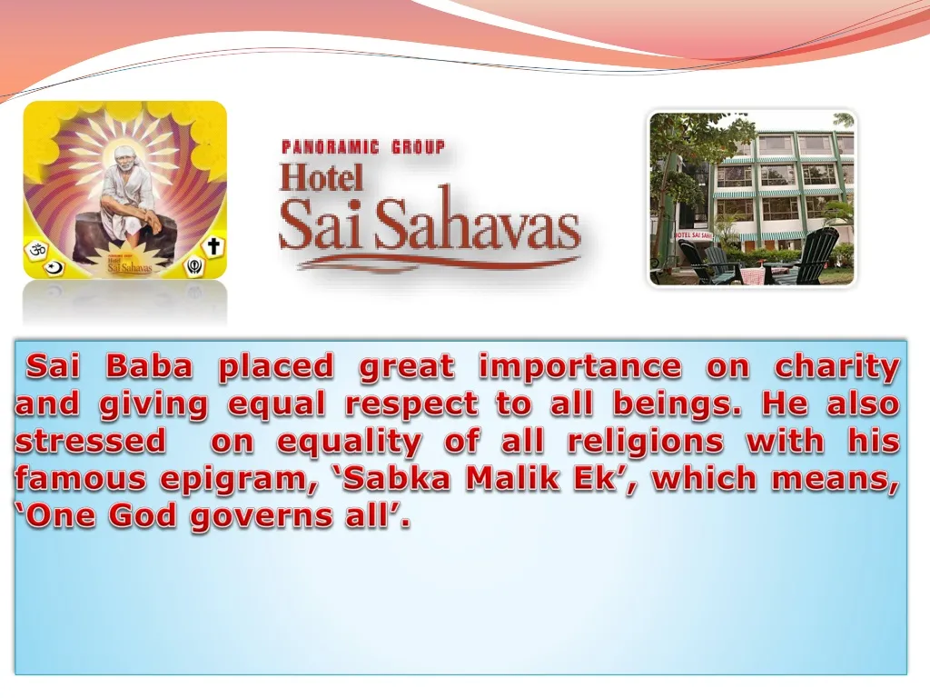 sai baba placed great importance on charity