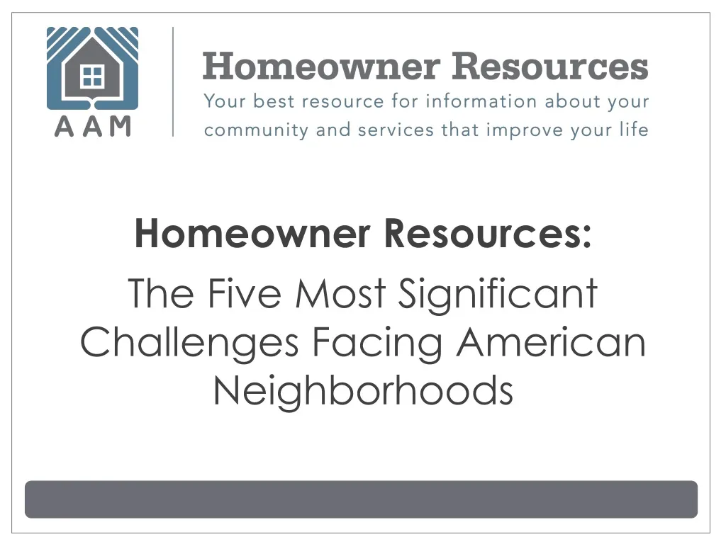 homeowner resources the five most significant