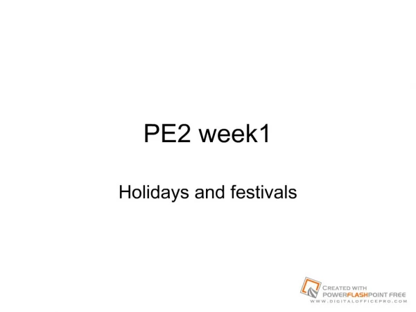 PE2 week1