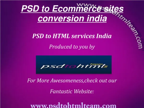 PSD to Ecommerce sites conversion india