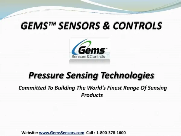 Gems™ Sensors & Controls - Pressure Sensors