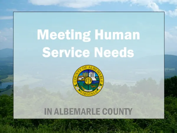 Meeting Human Service Needs