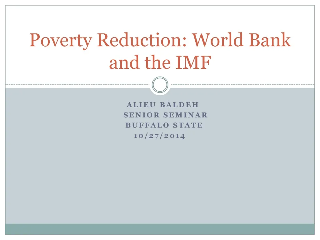 poverty reduction world bank and the imf