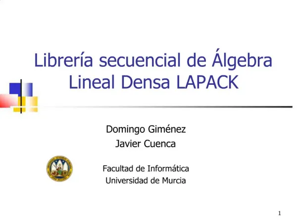 Librer a secuencial de lgebra Lineal Densa LAPACK