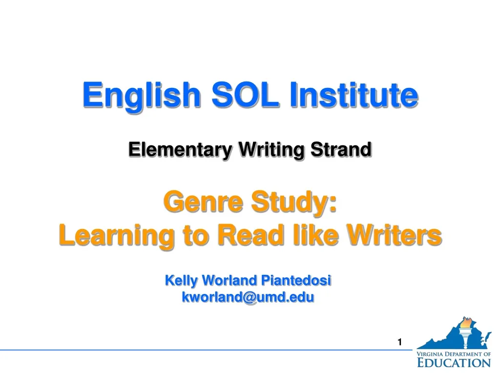 english sol institute elementary writing strand