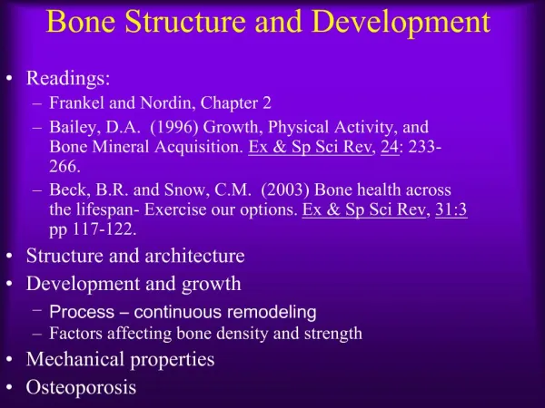 Bone Structure and Development