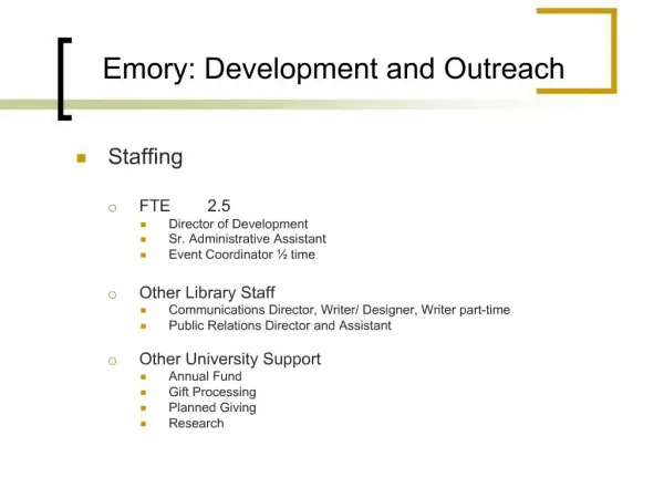 Emory: Development and Outreach