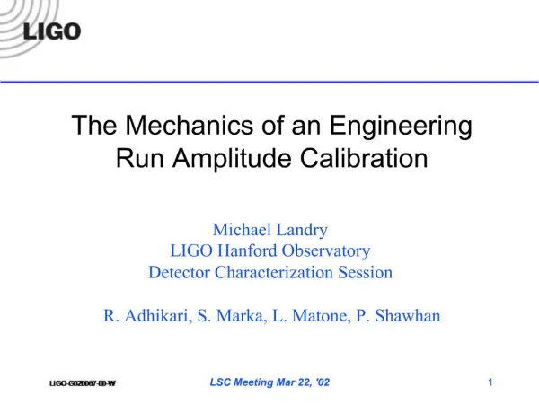 The Mechanics of an Engineering Run Amplitude Calibration