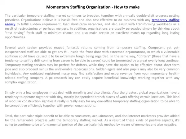 temporary staffing agency
