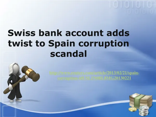 Swiss bank account adds twist to Spain corruption scandal