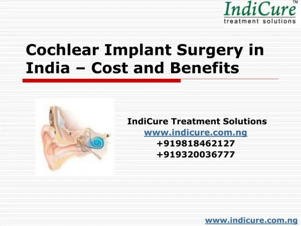 Cochlear Implant Surgery in India - Cost and Benefits