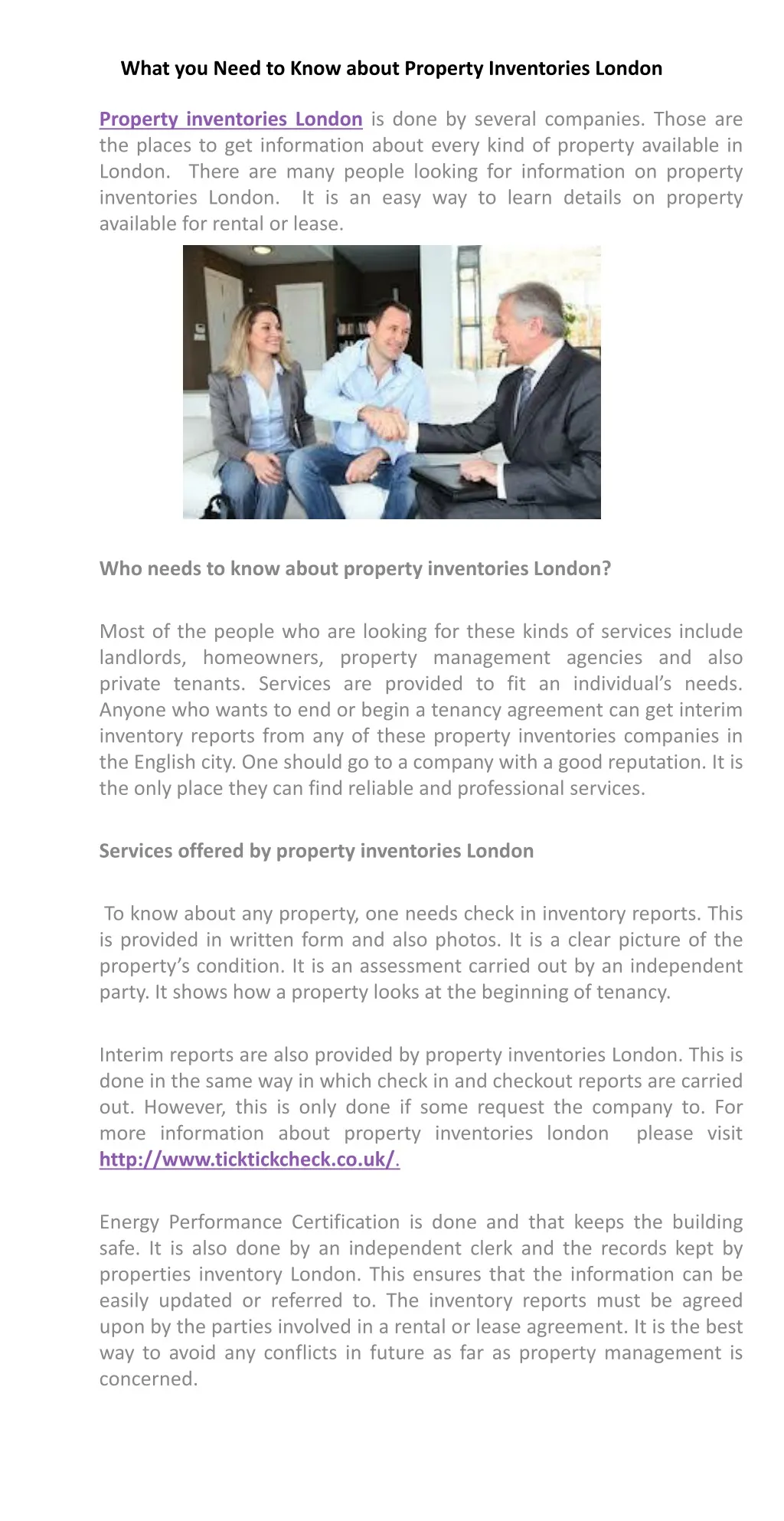 what you need to know about property inventories london