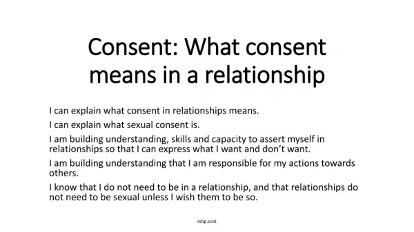Consent : What consent means in a relationship