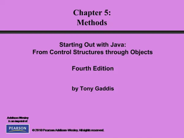 Starting Out with Java: From Control Structures through Objects Fourth Edition by Tony Gaddis