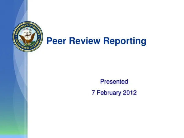 Peer Review Reporting