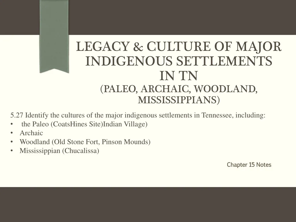 legacy culture of major indigenous settlements in tn paleo archaic woodland mississippians