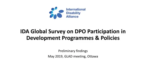 IDA Global Survey on DPO Participation in Development Programmes &amp; Policies