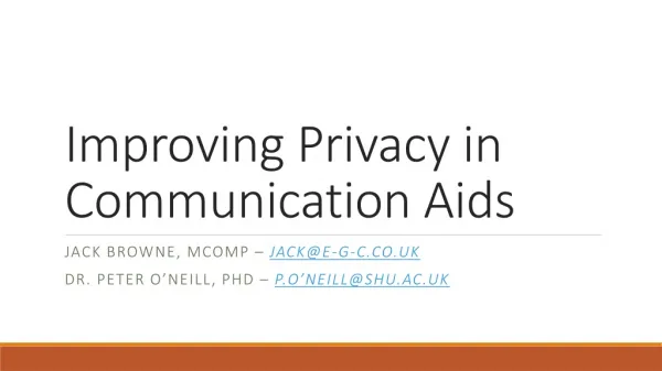 Improving Privacy in Communication Aids