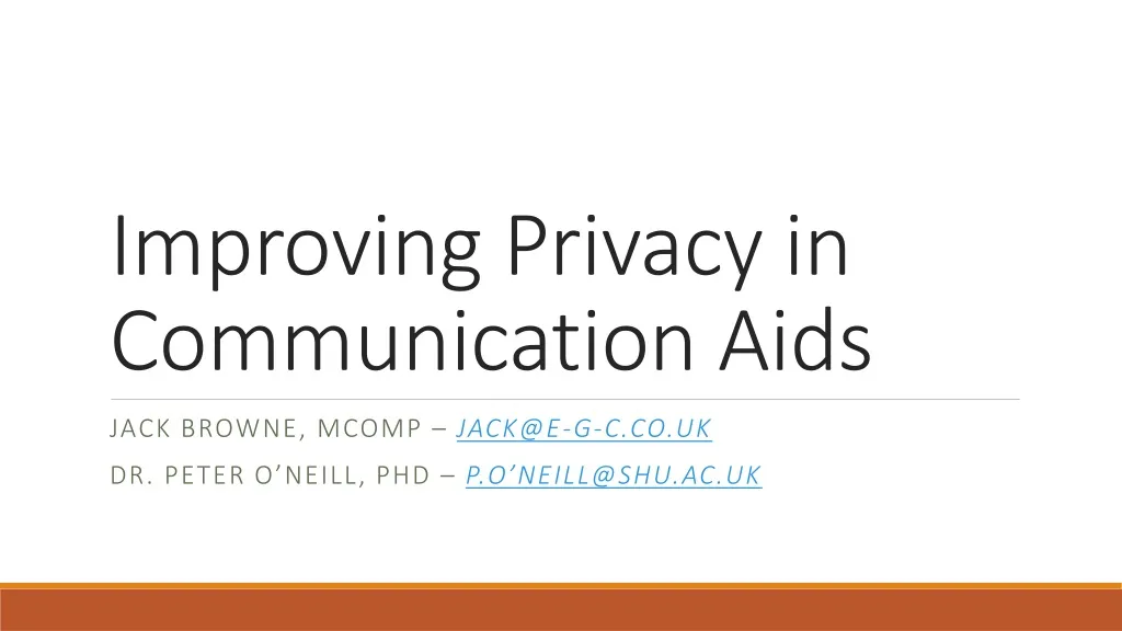 improving privacy in communication aids