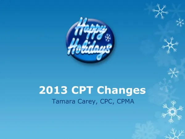 2013 CPT Changes