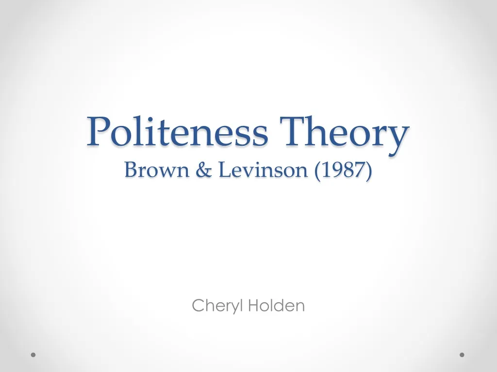 politeness theory brown levinson 1987