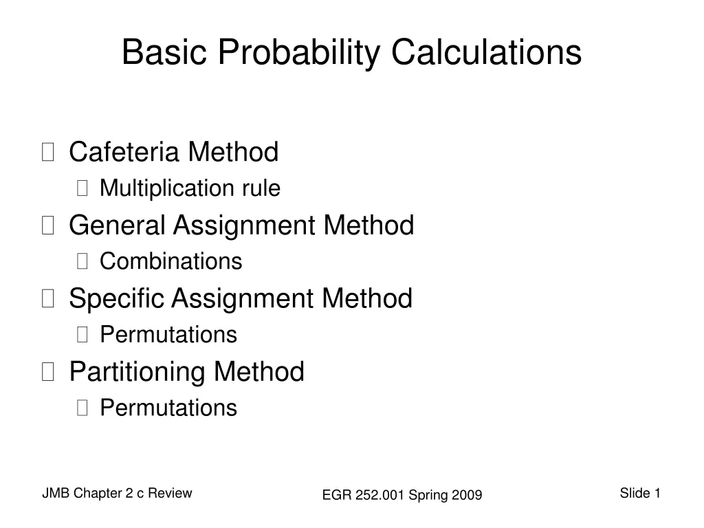 basic probability calculations