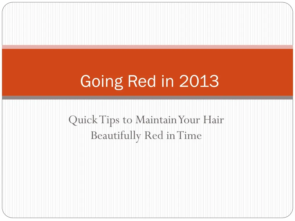 going red in 2013
