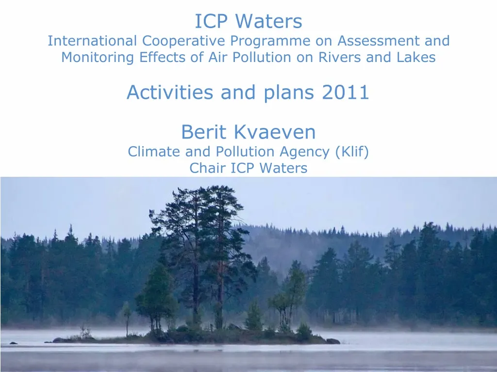 icp waters international cooperative programme