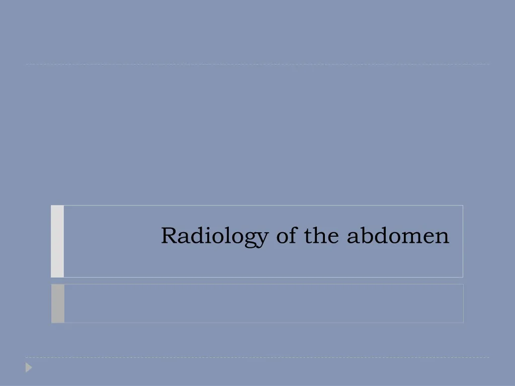radiology of the abdomen