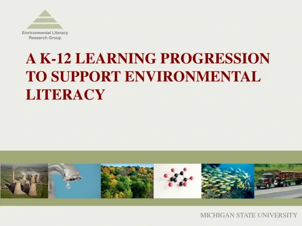 A K-12 LEARNING PROGRESSION TO SUPPORT ENVIRONMENTAL LITERACY