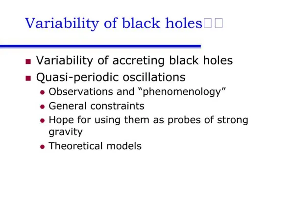 Variability of black holes