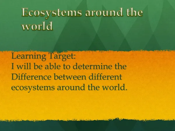 ecosystems around the world