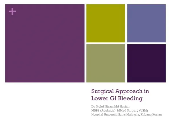 Surgical Approach in Lower GI Bleeding