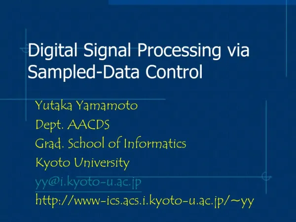 Digital Signal Processing via Sampled-Data Control