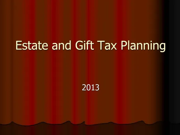 Estate and Gift Tax Planning