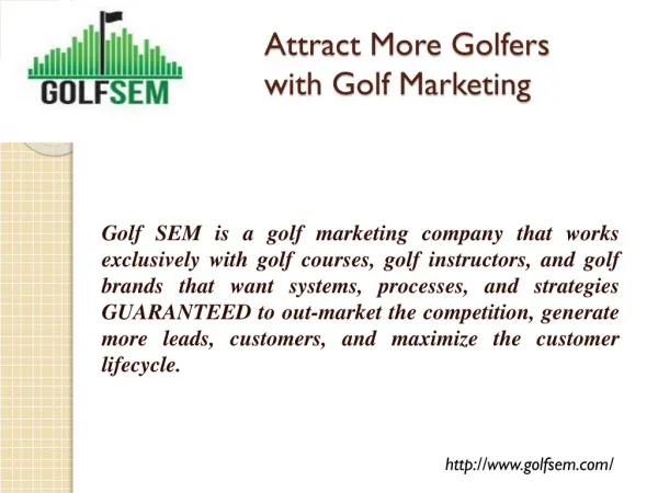 Attract More Golfers with Golf Marketing