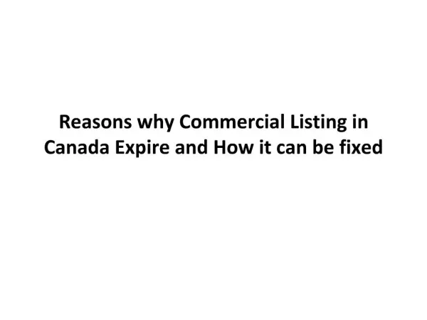 Reasons why Commercial Listing in Canada Expire and How it c