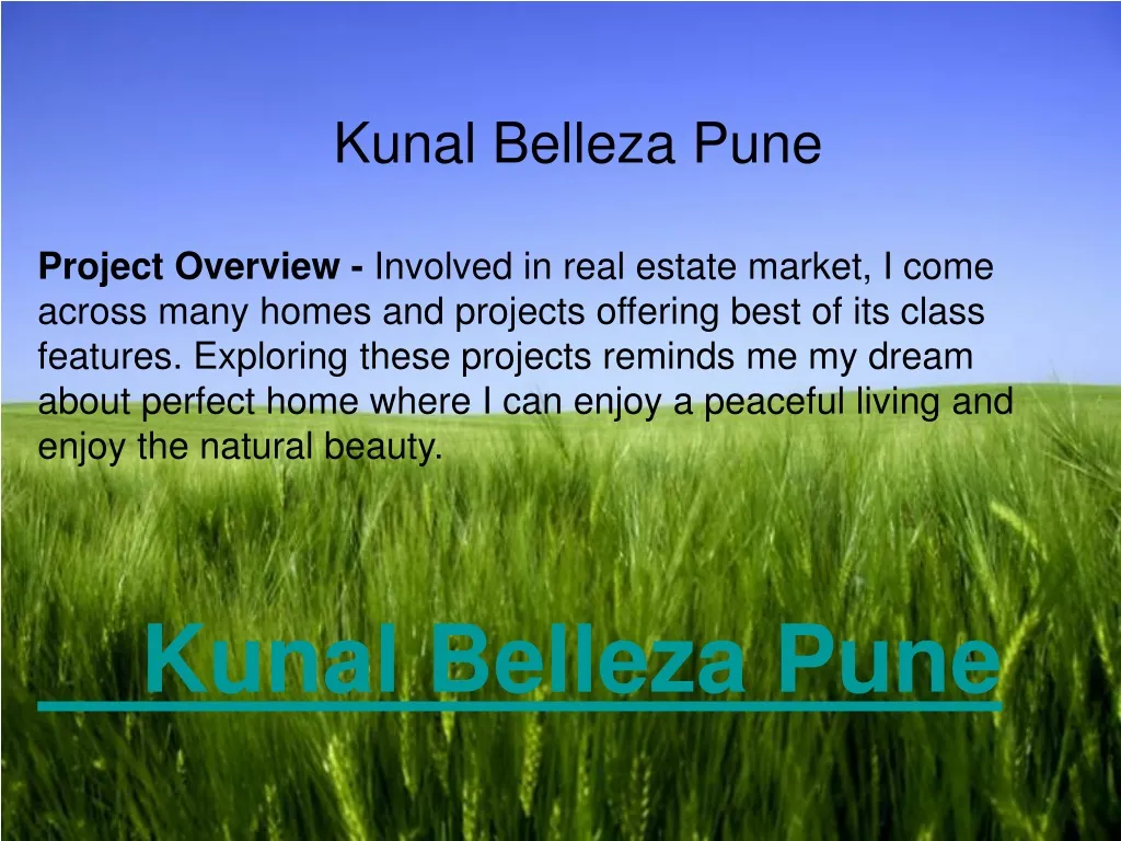 kunal belleza pune project overview involved