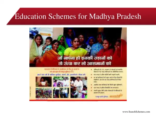 Education Schemes For Scheduled Cast - Madhya Pradesh Educat