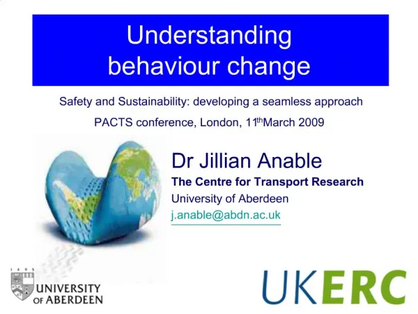 Understanding behaviour change