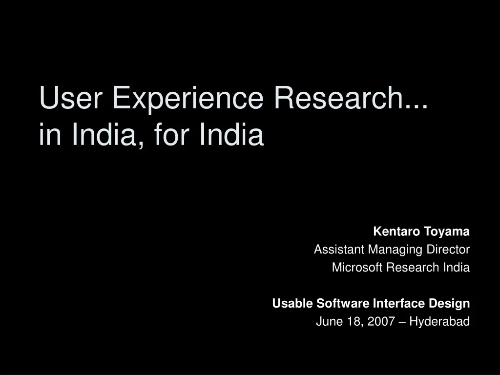user experience research in india for india