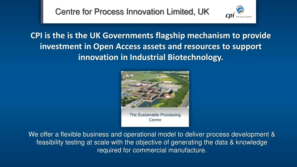 centre for process innovation limited uk
