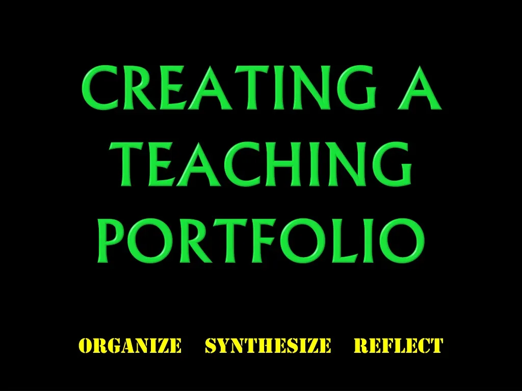creating a teaching portfolio