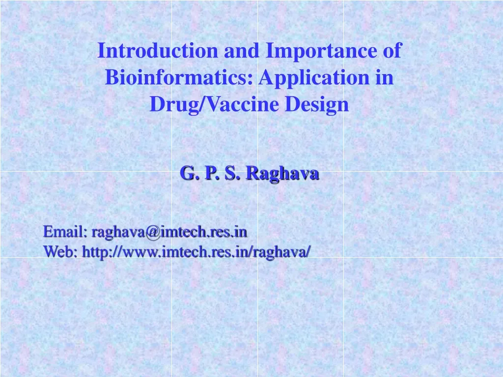 introduction and importance of bioinformatics