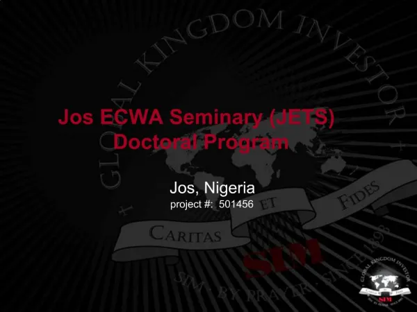Jos ECWA Seminary JETS Doctoral Program