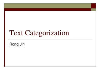 Text Categorization - slide 1
