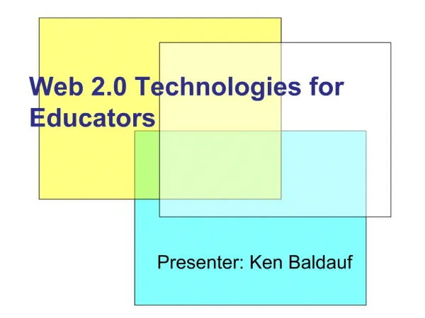 Web 2.0 Technologies for Educators