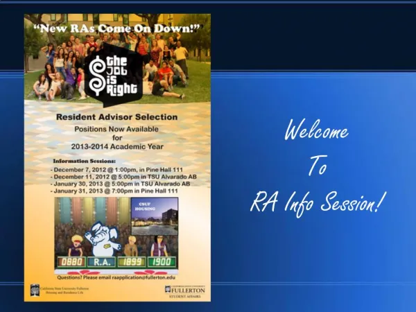Welcome To RA Info Session